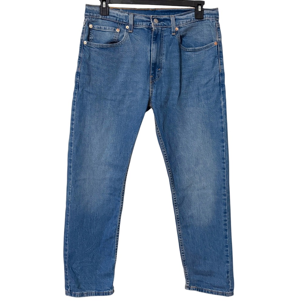 Levi's Mens 34x30 505 Regular Fit Jeans Blue Medium Wash Straight Leg Denim